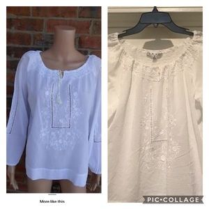 Cabi Beautiful Vintage Embroidered Blouse